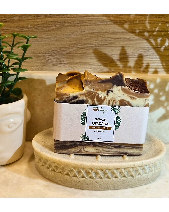 Cocoa and coffee soap